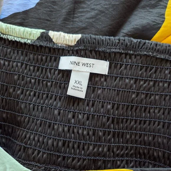 Nine West Multicolor Abstract Baby Doll Maxi Dress XXL - Picture 2 of 7